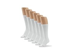 No Nonsense Women's White Crew Socks 6pk (4-10)