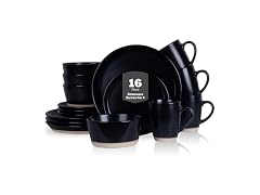 Stone Lain Jules 16Pc Dish Set, Black