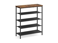 VASAGLE Shoe Rack, 5-Tier, Rustic Brown