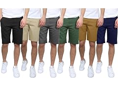 3Pk Asst Mens Stretch Chino Shorts