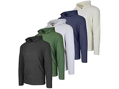 3Pk Mens Waffle Thermal Pullover Hoodie