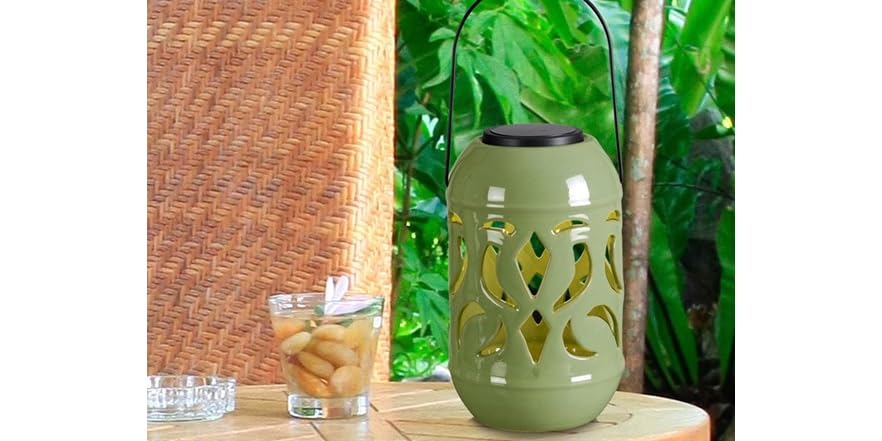 Design Craft Lacey Ceramic Solar Lantern
