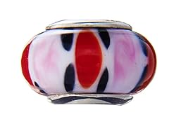 Black, Pink & Red Glass Bead