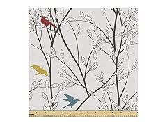 Ambesonne Nature Fabric Material by The Yard, Birds