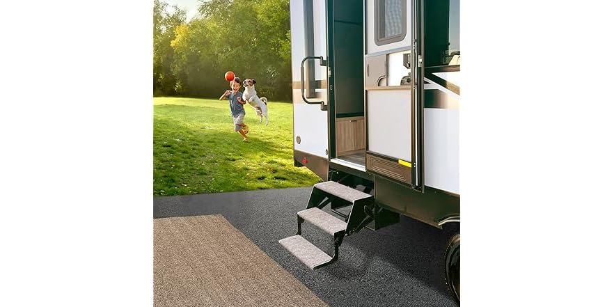 RV Step Rug Walnut Brown 23 In.