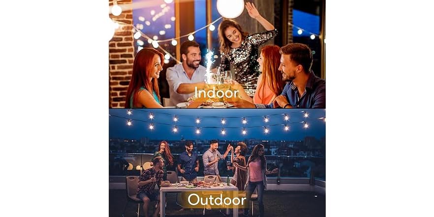 60FT Outdoor String Lights Waterproof