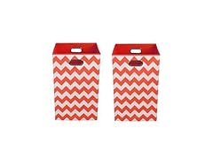 2-Pc Tall Bin Bundle - Red Chevron
