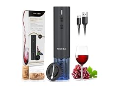 Secura Stainless Steel Electric Wine Opener, Black