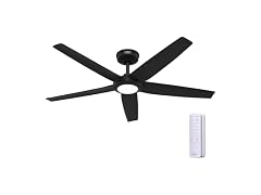 Hunter Fan 52 inch Ceiling Fan with Light, Matte Blk