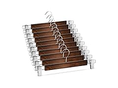 Zober Wooden Pant Hangers w/Clips 20Pk
