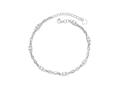 18K White Gold Plated Infinity Bracelet