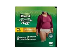 Depend Plus Ultimate Underwear, XL 80ct 