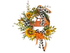 26" Harvest Wreath Sunflower & Car