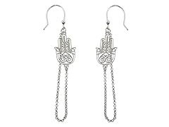 Italian Sterling Silver Hamsa Earrings