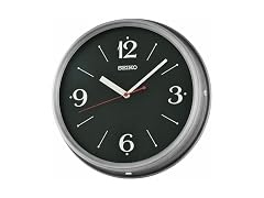 SEIKO QXA865KLH Non Ticking Wall Clock, Black, 12 Inches