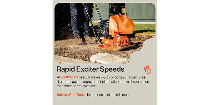 Ryobi Compactor SuperHandy Plate Compactor with Water Tank