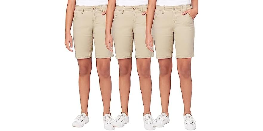 3PK Girls Super Stretch Bermuda Shorts