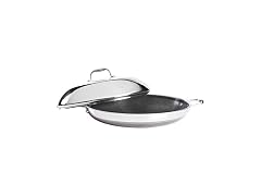 HexClad 14 Inch Hybrid Stainless Steel Frying Pan with Lid, Stay  (Open Box)
