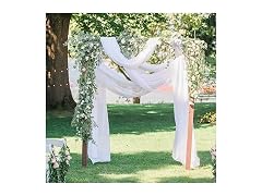 LuoluoHouse White Chiffon Wedding Arch Fabric