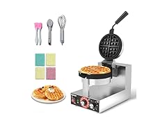 POPFOODEX Commercial Belgian Waffle Maker