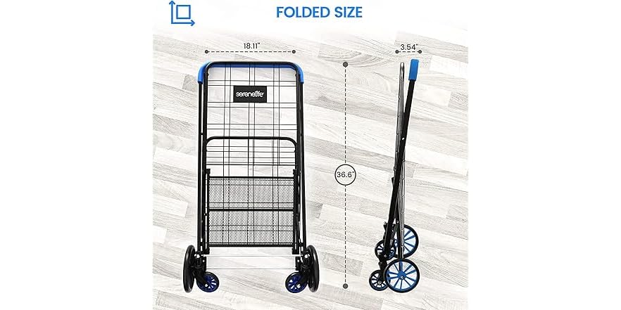Grocery Utility Shopping Cart Collapsible Save Space Rolling Swivel Wheels Black