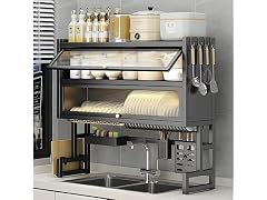 Black 37.4" Over The Sink Dish Drying Rack