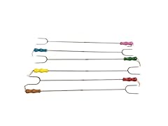 Sunnydaze 32-Inch Marshmallow Roasting Skewer Set with Multi Colored Handles