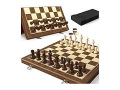 2-in-1 Wooden Folding Chess/Checkers Set