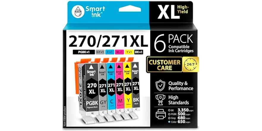 24PK PGI270XL CLI271XL Ink Set Compatible For Canon Pixma MG7720 TS8020 TS9020