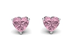 CZ Heart Pinktopaz Earrings