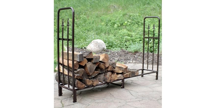 Log Ladder Rack Indoor/Outdoor 6' Firewood Log Rack