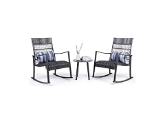 Backyard Expressions 3-Piece Wicker Patio Set