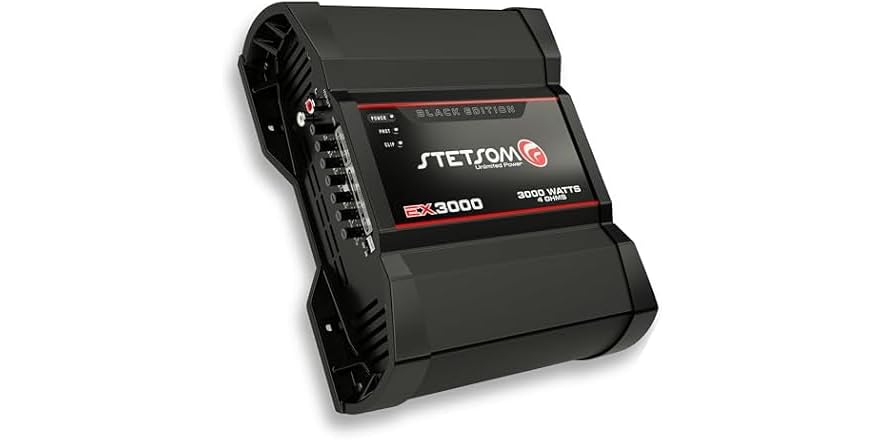 thumbnail image 2 of Stetsom EX3000 Black Edition Mono Amplifier – 3000W RMS @ 2 Ohm, Car Audio Bass Power 2 of 6