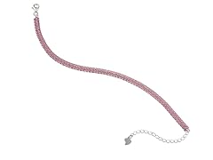 Sterling Silver Double Row Swarovski Zirconia Tennis Bracelet- Pick Color