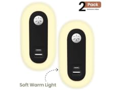 Darkness Sensor Nightlight 2-pack Black