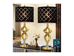 Modern Sculptural Living Room Table Lamps Set of 2
