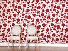 Flower Toile Red Tiles
