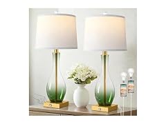 WIHTU Glass Table Lamps, Green
