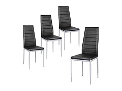 BANGTANE Set of 4 PU Leather Dining Side Chairs