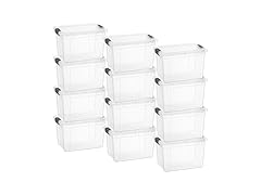 Superio Storage Bins with Lids- 12 Pack