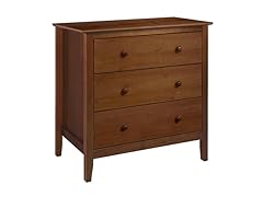 Solid Pine 3 Drawer Chest, Pecan