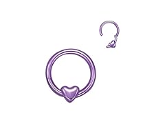 G23 Titanium Heart Nose Ring Dark Purple