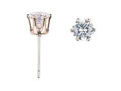 Rose Gold Simulated Diamond Stud Earrings