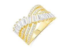 Amazon Essentials CZ Crossover Ring, 10
