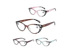 4 PACK Cat Eye Reading Glasses