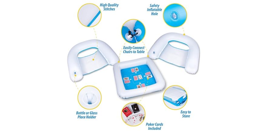 Tech Inflatables Zone Tech Inflatable Game Station Set with Waterproof Playing Cards