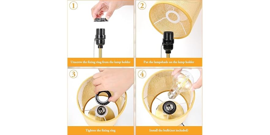 Lakumu 2 Pack Table Lamps w/USB, Yellow