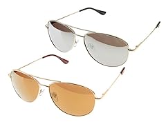 Gold/Silver Lens Aviators, 2PK w/ Case
