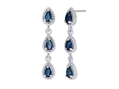 Silver 3 Stone Dangle EarRing- Pick Size