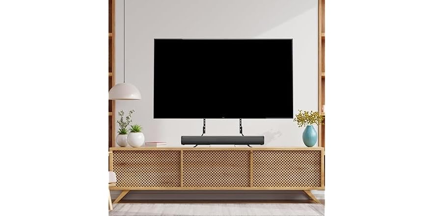 Amazon Basics Universal TV Stand, Black - Height Adjustable up to 77"/80 bs